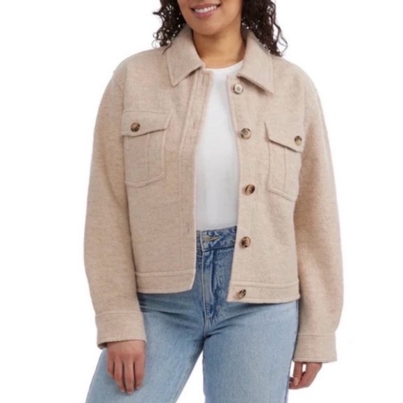Hunter Jackets & Blazers - NWT🤍🤎Hunter Cream Wool Jacket